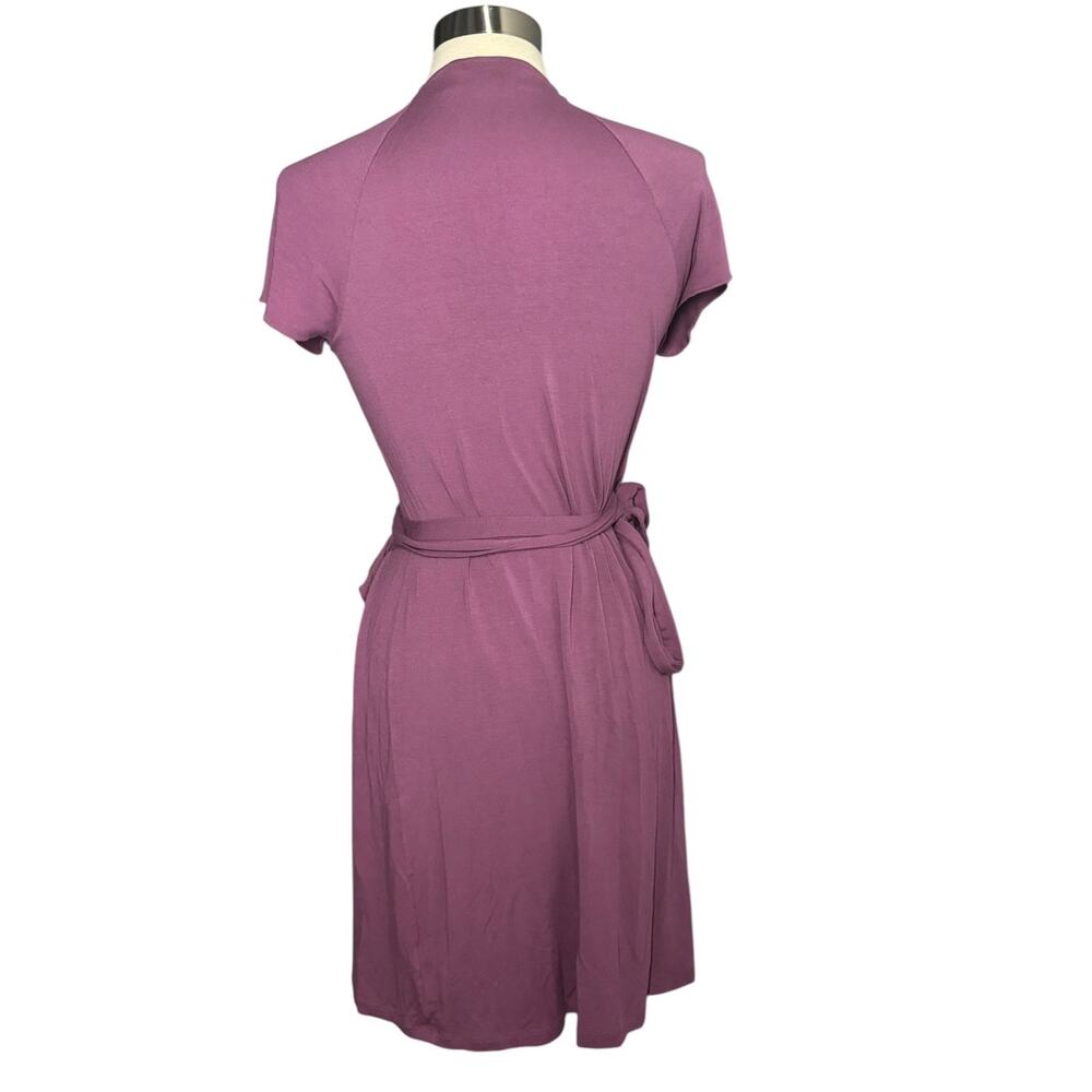 Banana Republic Purple Ruffle Wrap Dress Women's M Petite Romantic - Picture 2 of 9